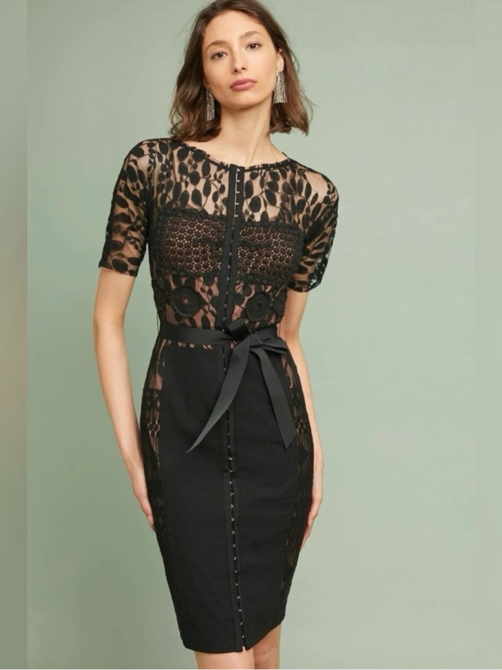 Anthropologie Byron Lars Black Carissima Dress NWOT Size 0